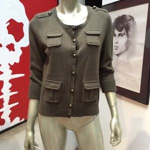 Relativity army button down pocket sweater PM